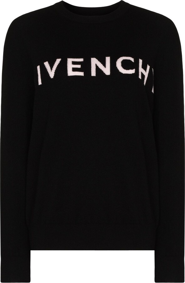 Givenchy Black Cashmere Logo Sweater - ShopStyle Tops