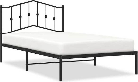 VidaXL vidaXLTwinXLMetalBedFramewithHeadboard,SturdySteel,Black,NoMattress
