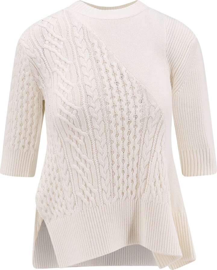 Sacai Asymmetrical Cotton Blend Sweater