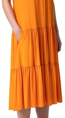 Akris Punto Tiered Silk-Blend Midi Dress