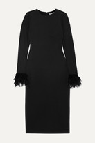 Thumbnail for your product : Alice + Olivia Debora Feather-trimmed Stretch-crepe Dress