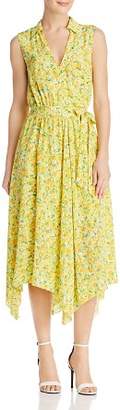 Moschino Boutique Lemon-Print Silk Wrap Dress