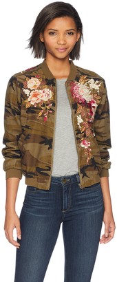 3J Workshop by Johnny was Women's Embroidered Bomber Zip Jacket