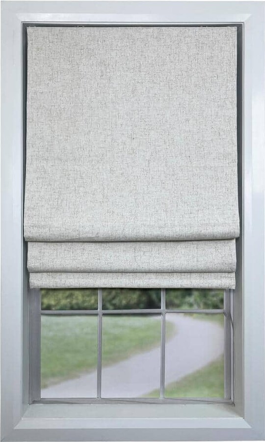 Versailles Home Fashions Linen Cordless Blackout Polyester/Linen Roman Shades - 33 in. W x 63 in. L