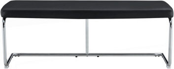 Black Shoe Changing Bench Silver Metal Legs, Sofa Bench Dining Chair, Suitable For Bedroom Fitting Room, Storage Room, Dining Room, And Living Room