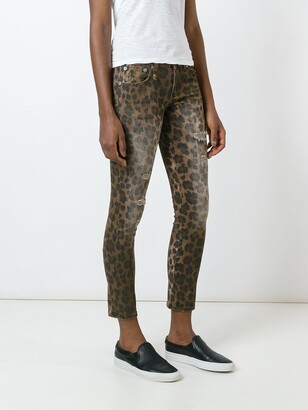 R 13 Leopard Print Skinny Jeans