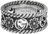 Thumbnail for your product : Gucci Silver Interlocking G Flower Ring