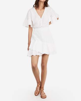 express flutter sleeve dress
