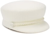 Thumbnail for your product : Eugenia Kim Sabrina Cream Embellished Wool Cap