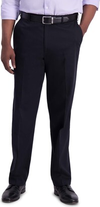 Haggar Men's Big-Tall Premium No Iron Khaki Classic-Fit Expandable-Waist Flat-Front