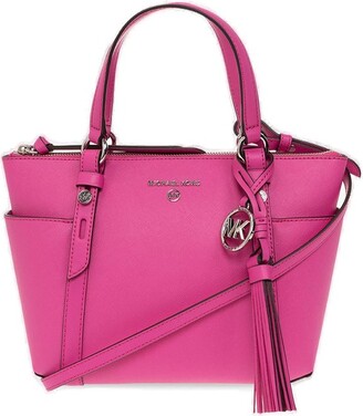 NWT Michael Kors Walsh Pink Leather Tote Multifunction Laptop Bag, $278