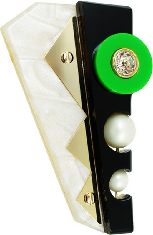 Gissa Bicalho Handmade Acrylic Brooch Inti / Nacre