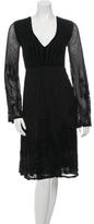 Thumbnail for your product : Jean Paul Gaultier Velvet-Accented Long Sleeve Dress