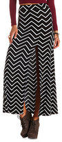 Thumbnail for your product : Charlotte Russe Chevron Print Front Slit Maxi Skirt