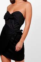 Thumbnail for your product : boohoo Petite Tie Bust & Waist Wrap Dress