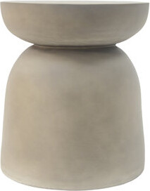 Orren Ellis Outdoor Round Top MGO Drum Side/End Table  Living Room Accent Table