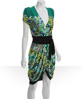 Thumbnail for your product : BCBGMAXAZRIA emerald jersey floral print tulip dress
