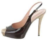 Thumbnail for your product : Barbara Bui Patent Leather Peep-Toe Pumps