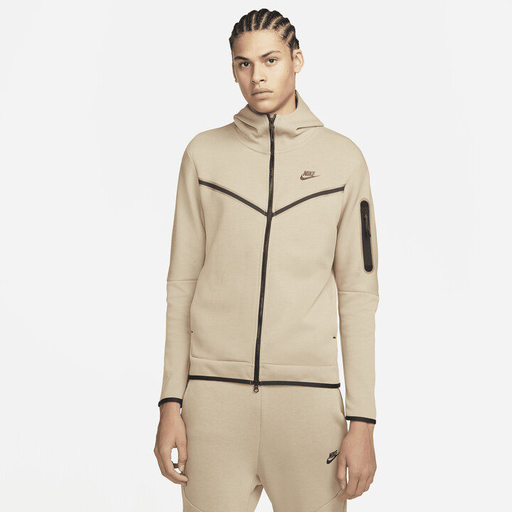 Nike Men's Sportswear Tech Fleece Full-Zip Hoodie in Brown - ShopStyle