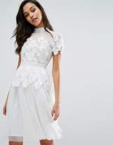 Thumbnail for your product : Miss Selfridge Lace And Tulle Layer Dress