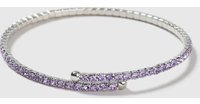 Dorothy Perkins Womens Rhinestone Coil Bracelet- Purple