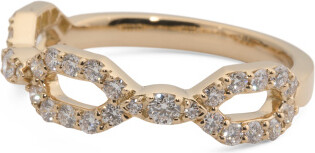 TJMAXX 18Kt Gold Regal Diamond Band Ring, Diamond/Gold