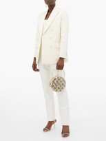 Thumbnail for your product : Racil Audrey Double-breasted Moire Jacket - Ivory