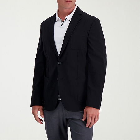 Haggar Smart Wash Tailored Highland Mens Stretch Fabric Modern Fit Blazer