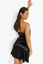 Thumbnail for your product : boohoo Satin Chain Detail Skater Dress