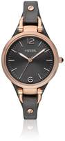 Thumbnail for your product : Fossil Georgia Rose Gold Bezeland Grey Leather Strap Ladies Watch
