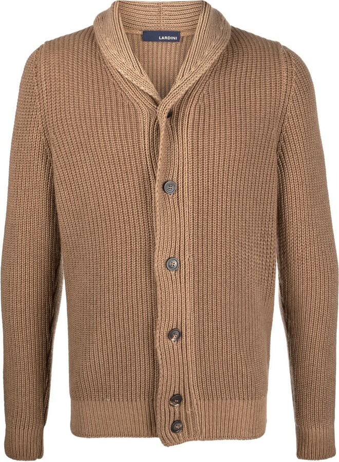 Brown Shawl Collar Sweater Men | ShopStyle