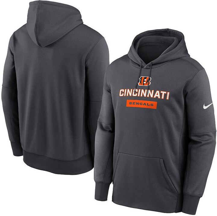 Men's Nike Anthracite Cincinnati Bengals Toss Sweep Performance Pullover Hoodie