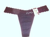 Thumbnail for your product : Maidenform One Size NWT black thong panty with lace (p552)
