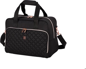 it Luggage Black & Rose Gold Divinity Quilted Holdall Black