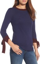 Thumbnail for your product : Halogen Tie Sleeve Crewneck Sweater