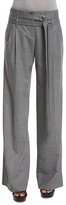 Thumbnail for your product : Michael Kors Pleated-Front Wide-Leg Belted Pants, Banker Melange