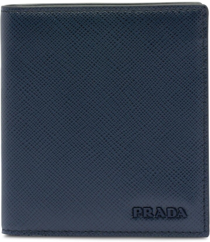 PRADA Mens Ostrich leather wallet. Dark blue