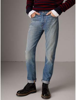 Burberry Relaxed Fit Washed Japanese Selvedge Denim Jeans