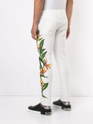 Dolce & Gabbana Bird Of Paradise Print Jeans