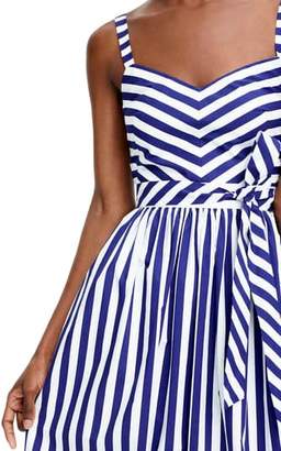 J.Crew Stripe Ruffle Cotton Maxi Dress