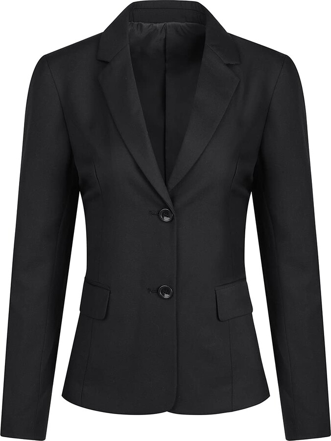 YFFUSHI Women's Business Jacket Slim Blazer Black ShopStyle
