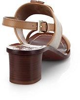 Thumbnail for your product : Tory Burch Lowell Linen & Leather Sandals