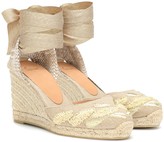 Thumbnail for your product : Castaã±Er Carina embroidered wedge espadrilles