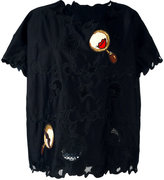 Thumbnail for your product : Tsumori Chisato patched macramé lace T-shirt - women - Cotton/Polyester - M