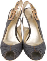 Thumbnail for your product : Miu Miu Denim Slingback Sandals