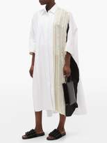 Thumbnail for your product : Joseph Dania Satin-pleat Cotton-poplin Shirtdress - Womens - Beige White