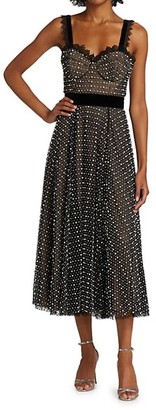 Ralph and Russo Netted Faux-Pearl A-Line Midi Dress