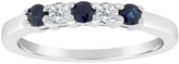 Thumbnail for your product : 14K Gold 5-Stone 1/7-ct-tw Diamond & Sapphire Band Ring
