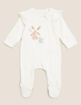 Thumbnail for your product : Marks and Spencer 2pk Pure Cotton Printed Sleepsuits (0-3 Yrs)