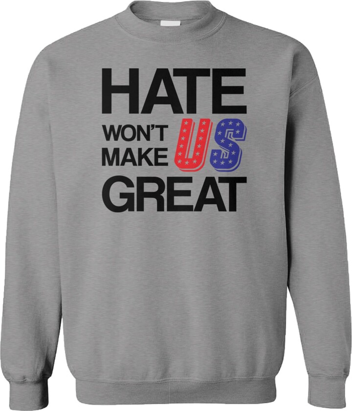 Haase Unlimited Hate Won't Make US Great - Unity Together Unisex Crewneck Sweatshirt (Light Gray